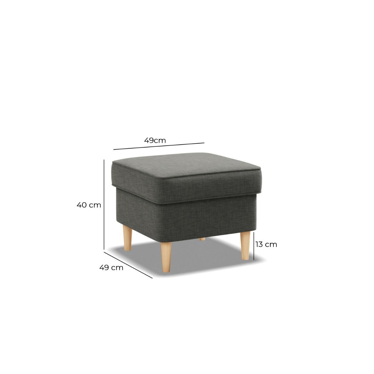 Podnóżek VELO 49x40x49 cm do uszaka fotela pufa tapicerowana siedzisko na nóżkach do salonu ciemny szary nr. 3