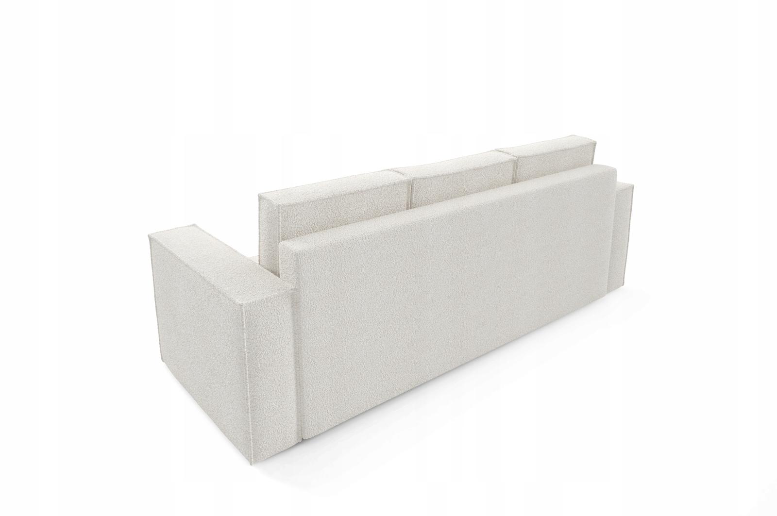 Kanapa CORDA 248x96x93 cm sofa z funkcją spania automat i pojemnik BOUCLE biała do salonu nr. 6