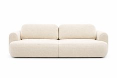 Kanapa rozkładana ITALY 253x110x71 cm trzyosobowa tkanina LOOP sofa z funkcją spania kremowa obrazek