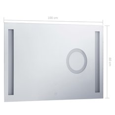  Lustro 100x60 cm do łazienki sypialni z LED i czujnikiem dotykowym szklane  - Miniaturka zdjęcia nr 8