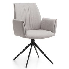 Krzesło PRATO szare tapicerowane tkaniną do jadalni lub salonu 