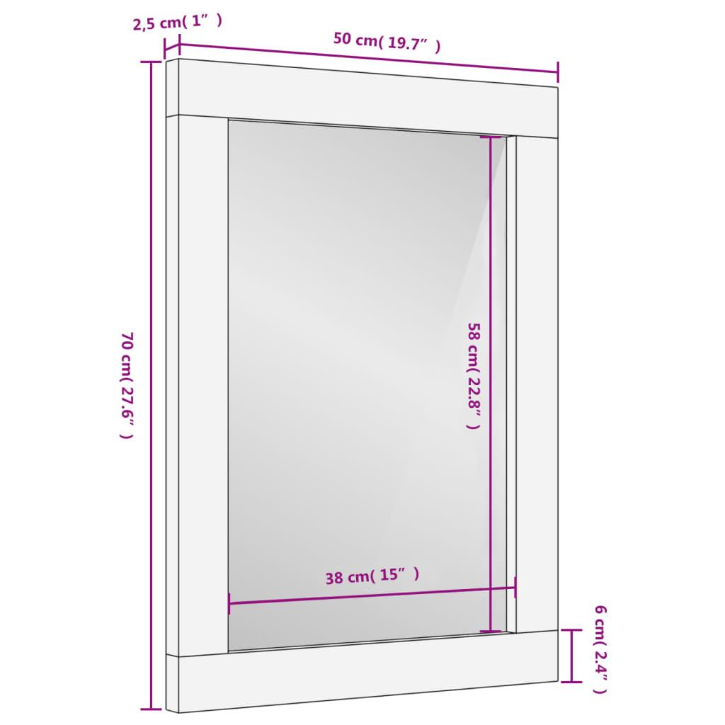  Lustro 50x70x2,5 cm do sypialni łazienki drewno mango i szkło czarne nr. 10