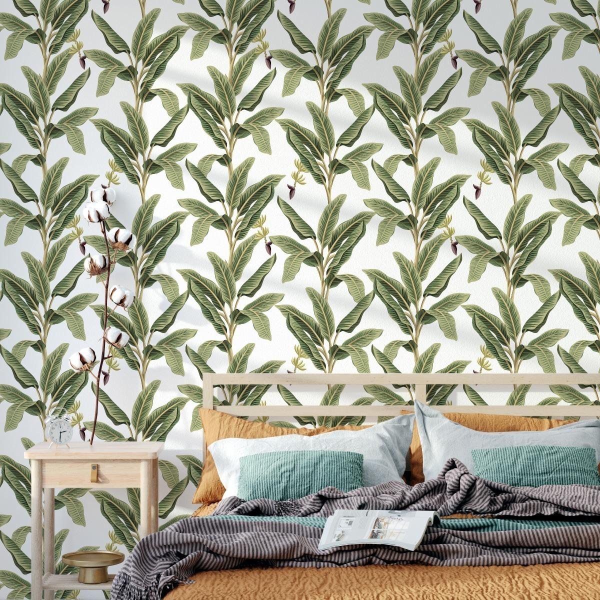Tapeta, Liście Bananowca, Dekoracja idealna do Sypialni nr. 5