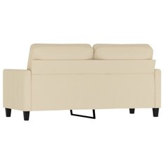 Sofa 158x77x80 cm 2-osobowa wygodna tapicerowana tkaniną kremowa do salonu - Miniaturka zdjęcia nr 5