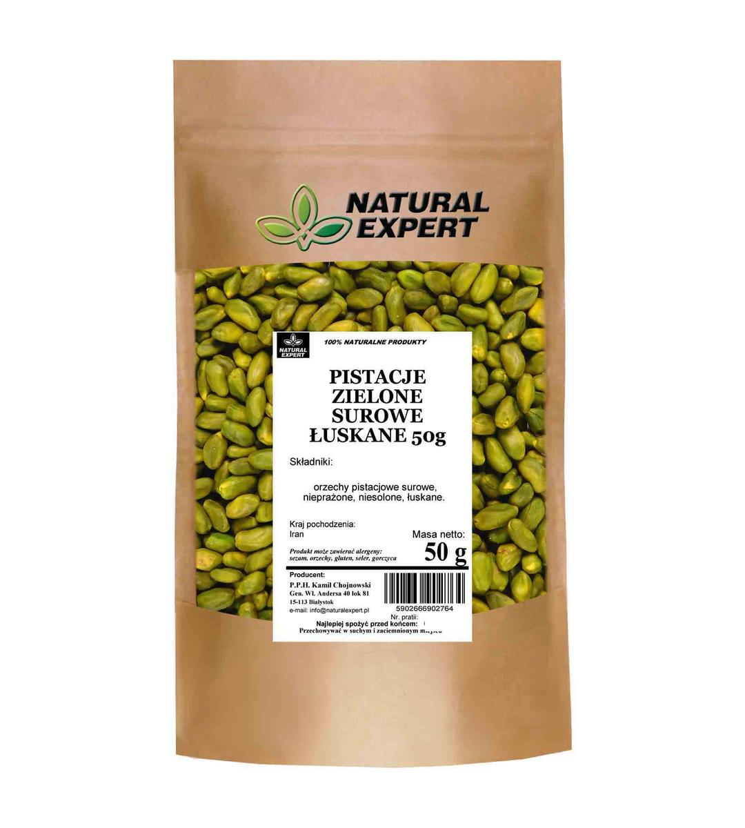 Pistacje Zielone Surowe Łuskane 50G Natural Expert