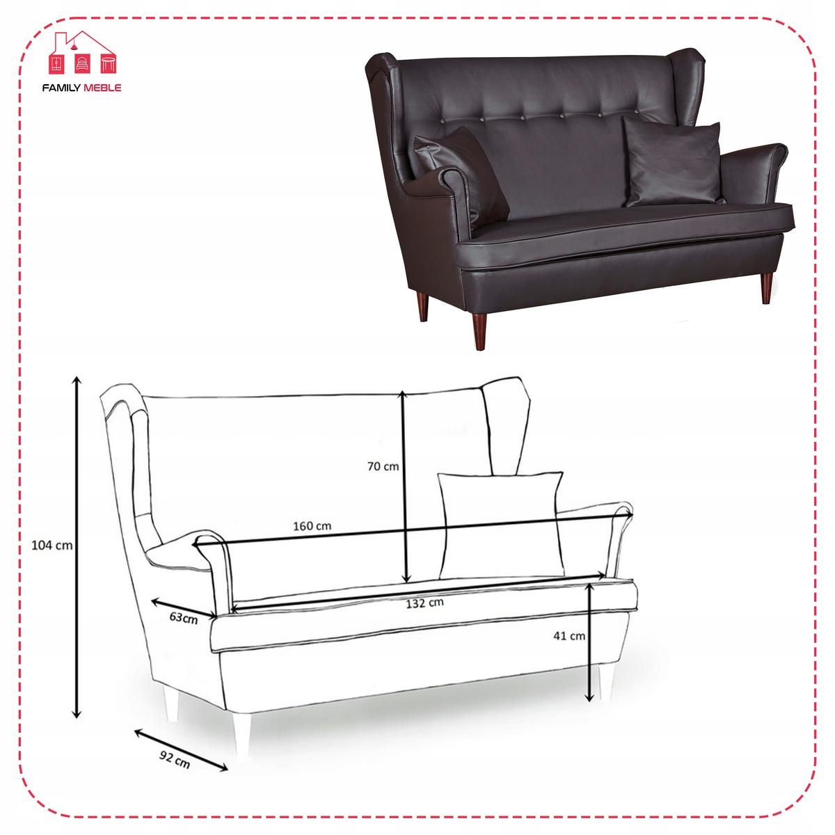 Zestaw wypoczynkowy eko skóra sofa + 2F+2P nr. 7