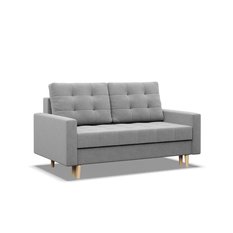 Sofa Elma 152x88x92 cm 2-osobowa skandynawska rozkładana z pojemnikiem na nóżkach do salonu kanapa sprężyna bonell jasna szara - Miniaturka zdjęcia nr 2