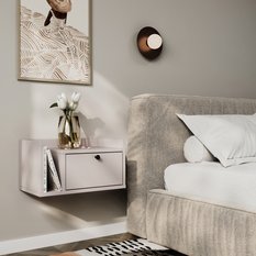Szafka nocna wisząca AURA 50x35x22 cm stolik nocny do sypialni lewy kaszmir - Miniaturka zdjęcia nr 1