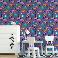 Tapeta Dziecięca KOLOROWE Pieski Gwiazdki Wzorki  - Miniaturka zdjęcia nr 4