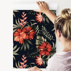 Tapeta Ścienna KWIATY Hibiskusa Liście Tropikalne  - Miniaturka zdjęcia nr 7
