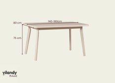 Stół drewniany rozkładany Freedom Kaszmir 140/180 cm - Miniaturka zdjęcia nr 4