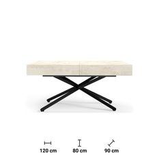Stół rozkładany 120x90x80 cm prostokątny Aurora X white chromix do jadalni - Miniaturka zdjęcia nr 7