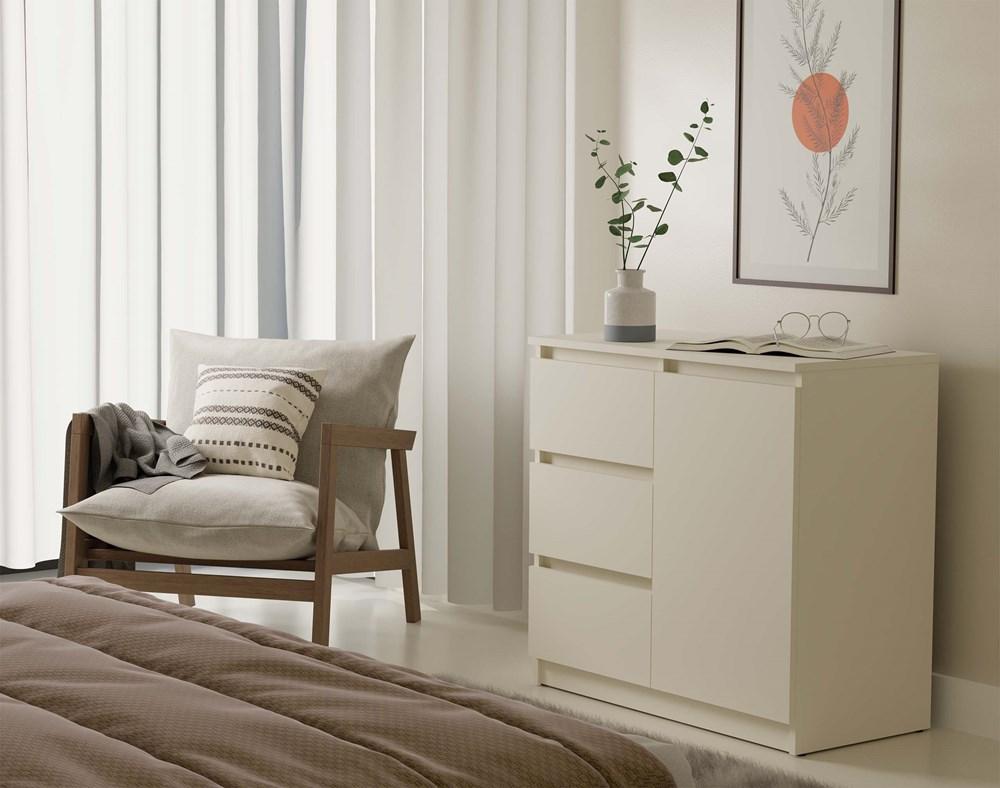 Komoda Malwa 75x80x40 cm do salonu sypialni kaszmir beż nr. 2