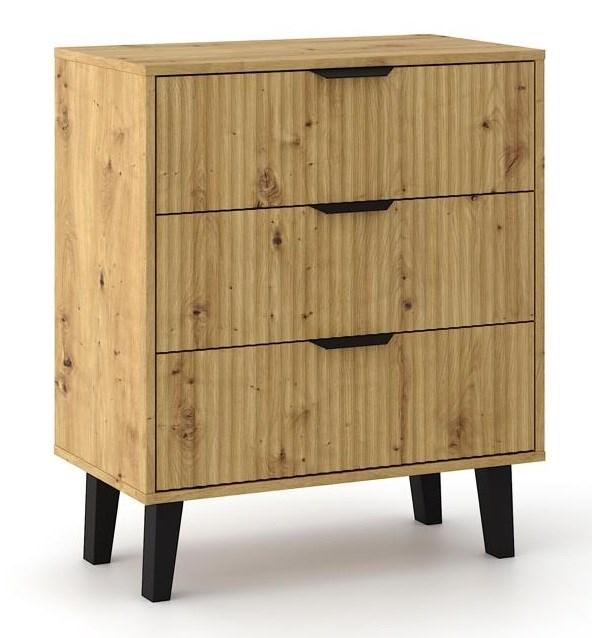 Komoda Scandi 81,5x70x39 cm do salonu sypialni slim dąb artisan