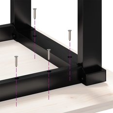 Stolik kawowy 90x90x45 cm z czworokątnymi nogami lite drewno sosnowe do salonu - Miniaturka zdjęcia nr 8