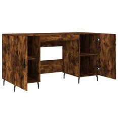 Biurko 140x50x75cm z szafkami przydymiony dąb do biura lub gabinetu - Miniaturka zdjęcia nr 5