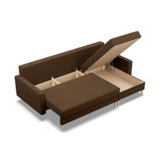 Narożnik Blank 223 cm z funkcją spania do salonu brązowy - Miniaturka zdjęcia nr 4