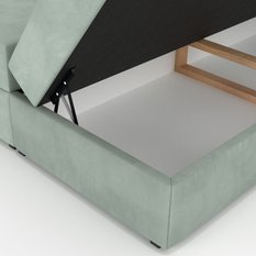 Łóżko kontynentalne 160x200x55 cm tapicerowane podwójne z materacem miętowy - Miniaturka zdjęcia nr 13