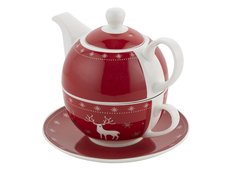 Filiżanka z dzbankiem zestaw Tea For One Rudolfo czerwony Renifer 400 ml - Miniaturka zdjęcia nr 2