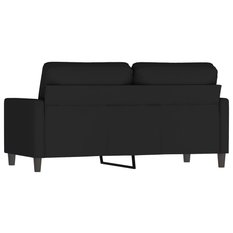 Sofa 158x77x80 cm 2-osobowa tapicerowana aksamitem czarna do salonu - Miniaturka zdjęcia nr 5