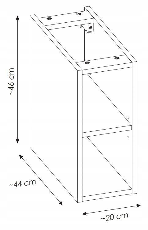 Dolny regał łazienkowy 20 cm oak z półkami do łazienki  nr. 5