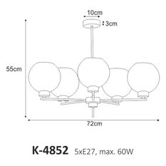 Lampa sufitowa K-4852 ALDAR 72x55x55 cm do salonu lub pokoju czarny/grafitowy - Miniaturka zdjęcia nr 2