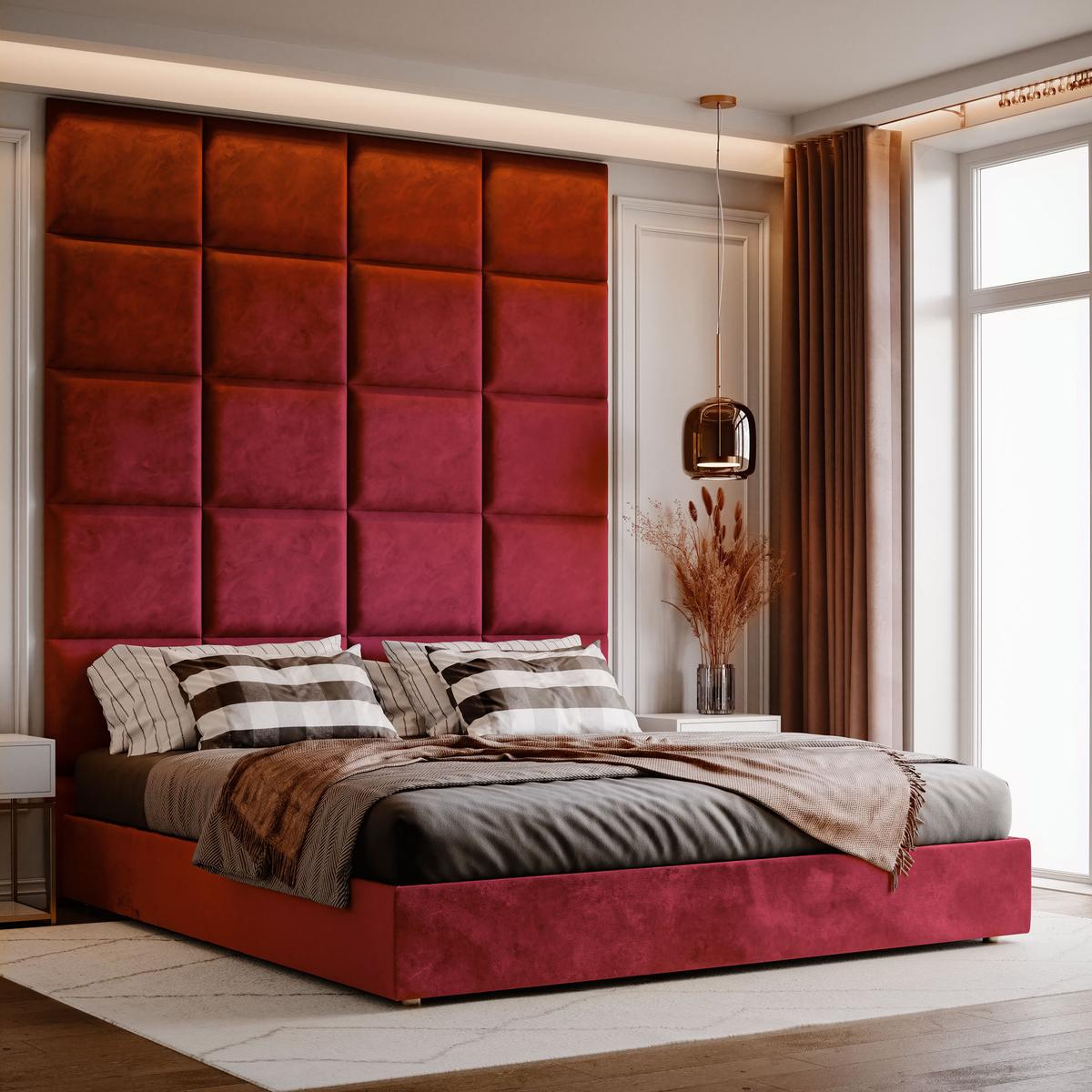 Panele tapicerowane 50x40 cm na ścianę magic velvet bordowy nr. 5