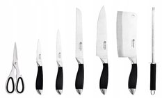 NOŻE Zestaw Komplet NOŻY Kuchennych Na Stojaku OSTRZAŁKA Nożyce Tasak 800 - Miniaturka zdjęcia nr 2