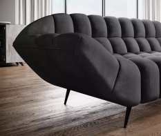 Sofa GAPPA 200x94x82 cm monolith 92 nowoczesna kanapa pikowana wersal ciemnoszara do salonu - Miniaturka zdjęcia nr 2