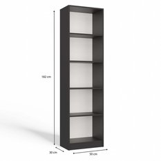 Regał Onyx 182x50x30 cm do sypialni salonu biura antracyt - Miniaturka zdjęcia nr 7