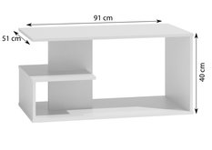 Stolik kawowy ława DALLAS 51x91x40 cm funkcjonalny biały dąb sonoma do pokoju - Miniaturka zdjęcia nr 2