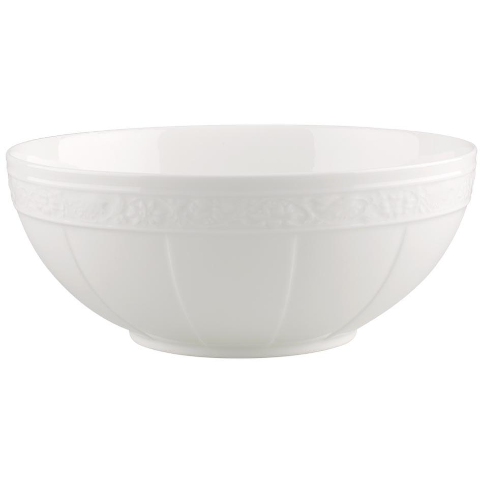 Miska na sałatę 24 cm White Pearl Villeroy & Boch biała do jadalni