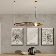 Lampa wisząca LEHDET złota 150x80x110cm nowoczesna E27 do salonu - Miniaturka zdjęcia nr 6