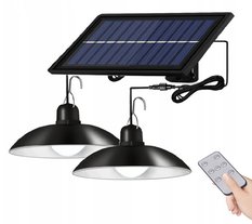 Lampa 18 cm solarna żyrandol z pilotem do ogrodu czarna  - Miniaturka zdjęcia nr 1