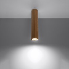 Plafon ZEKE 30 dąb 30x6x6cm nowoczesna lampa GU10 do salonu  - Miniaturka zdjęcia nr 3