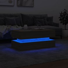 Stolik kawowy 90x50x40 cm z oświetleniem LED dąb sonoma do salonu - Miniaturka zdjęcia nr 5