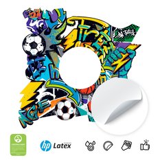 Naklejka Pod Włącznik Światła Dla Dzieci Graffiti 20x20 Abstrakcja Piłka Nożna - Miniaturka zdjęcia nr 3