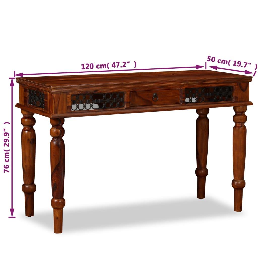  Biurko 120x50x76 cm z szufladą lite drewno sheesham eleganckie do gabinetu lub biura czy sypialni nr. 9