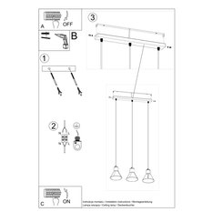 Lampa wisząca TALEJA 3 czarna 120x14x45cm nowoczesna E27 do salonu - Miniaturka zdjęcia nr 5