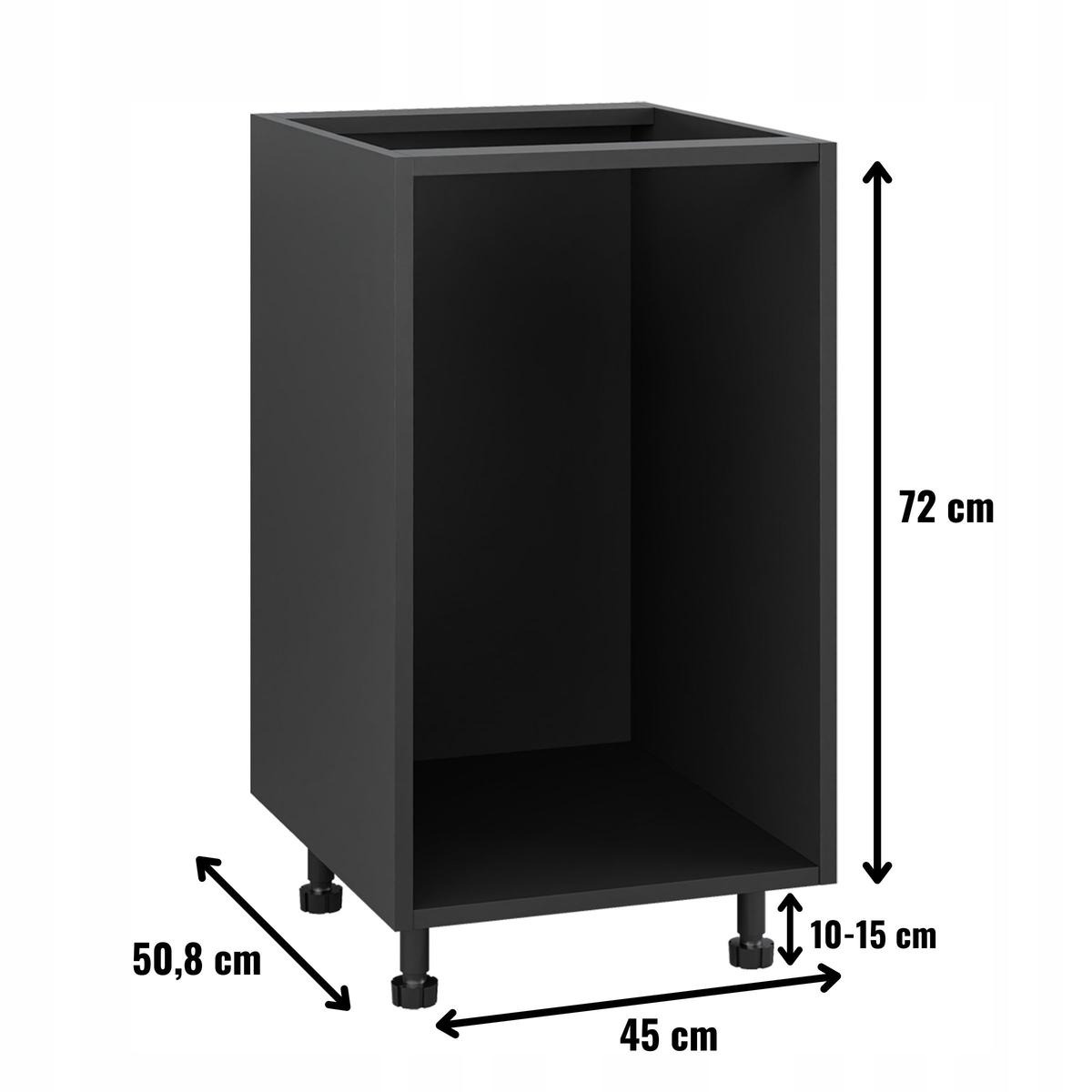 Korpus szafka kuchenna dolna pod szuflady 45x82x50,8 cm z akcesoriami czarny  nr. 2