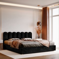 Panele tapicerowane  30x100 cm na ścianę płotek czarny - Miniaturka zdjęcia nr 5