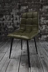 Zestaw krzeseł DEVER TAUPE 43x88x55 cm krzesło do jadalni salonu zielony czarne nogi - Miniaturka zdjęcia nr 7
