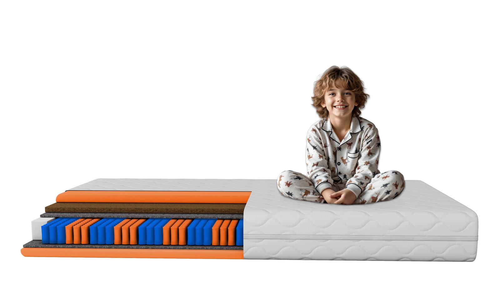 Dwustronny materac dla dziecka 80x190 Kieszeniowy z kokosem TIKO KIDS 17 cm H3/H4 antyalergiczny nr. 3