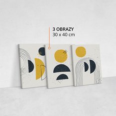 Obrazy Na Płótnie Set Abstrakcja Figury Geometryczne Styl Boho 90x40cm - Miniaturka zdjęcia nr 10