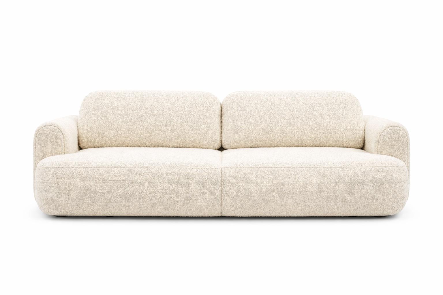 Kanapa rozkładana ITALY 253x110x71 cm LOOP trzyosobowa sofa z funkcją spania kremowa nr. 1