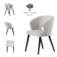 Krzesło DELUXE KR-8 50x60x85 cm welurowe do jadalni brudna biel
