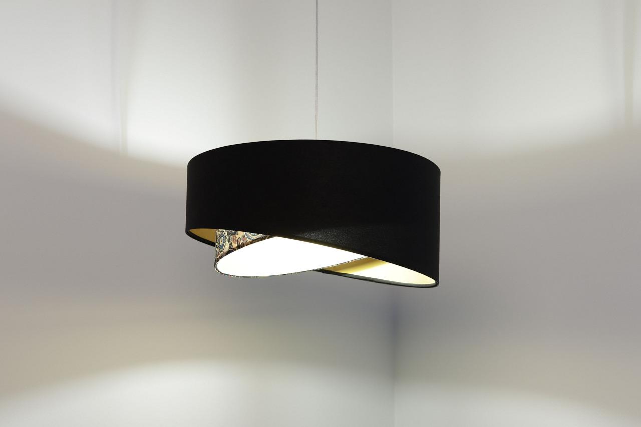 Lampa 45 cm do sypialni salonu wisząca asymetryczna czarno-złota nr. 6