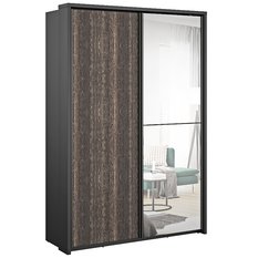 Szafa z lustrem Arti 160 cm do sypialni przedpokoju garderoby czarna wenge mali - Miniaturka zdjęcia nr 1