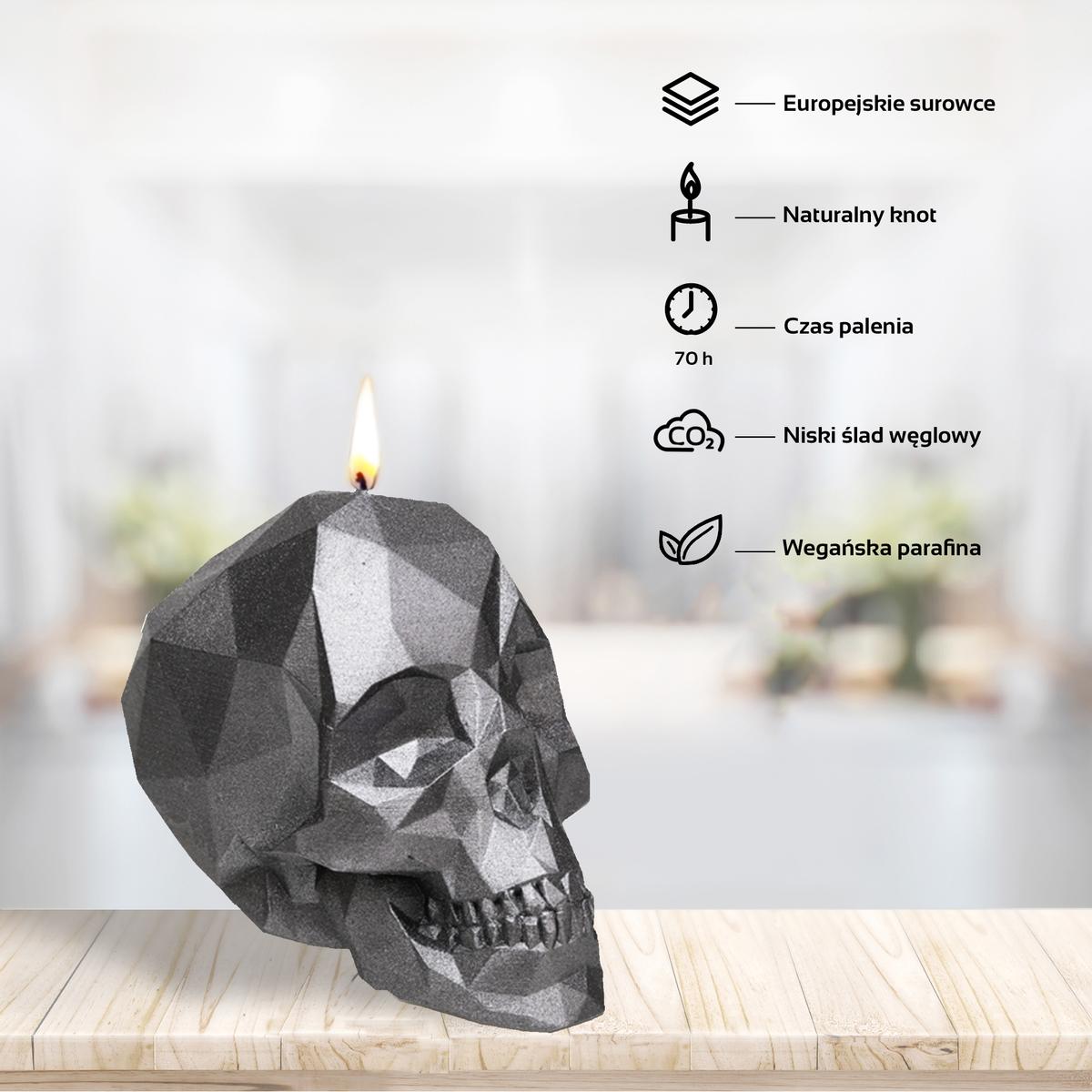 Świeca Skull Low-Poly Steel Big nr. 2