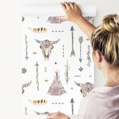 Tapeta Strzały Indiańskie Tipi Styl BOHO Czaszki  - Miniaturka zdjęcia nr 3